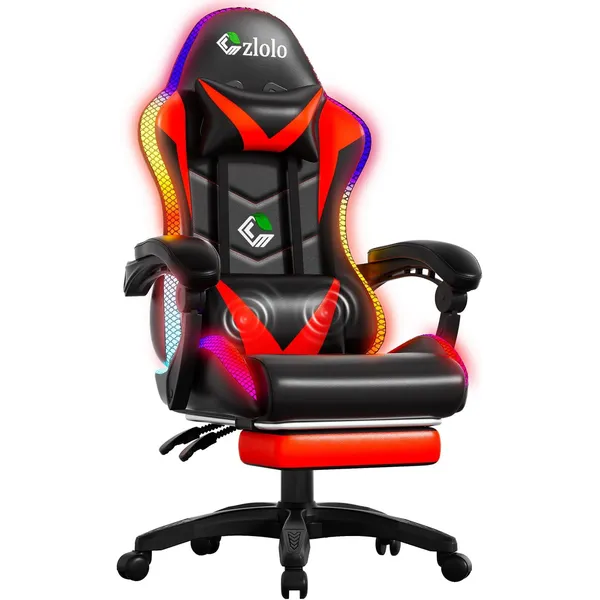 Czlolo RGB LED Gaming Chair, Red