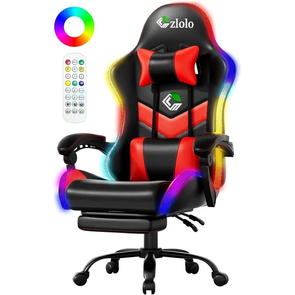 Czlolo RGB LED Gaming Chair, Crimson